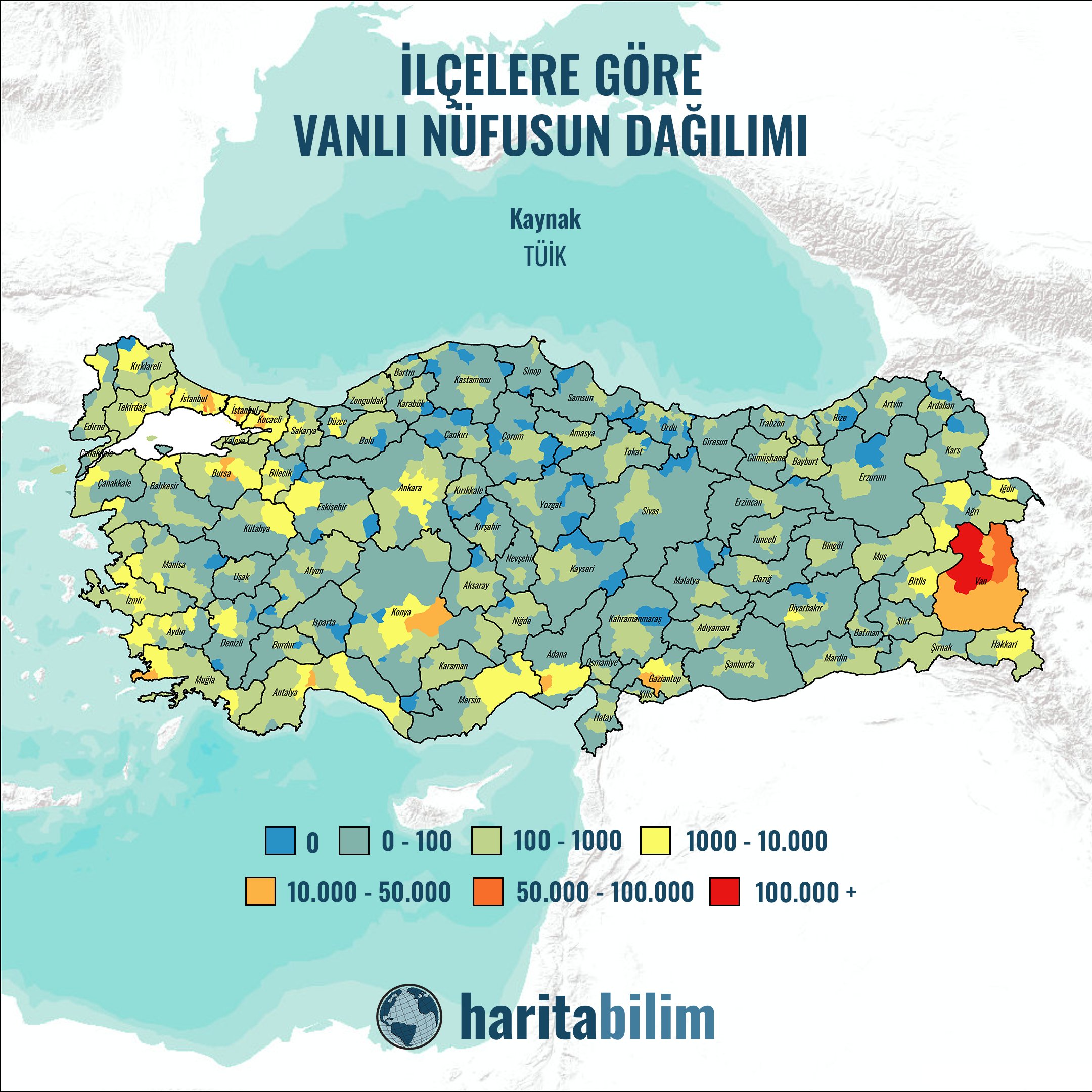 Türkiye'de İlçelere Göre Vanlı Nüfusun Dağılımı: En Fazla Vanlı Hangi İlçede?