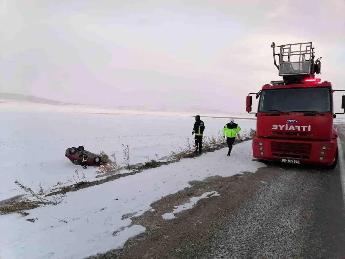 Saray'da Otomobil Takla Attı! 2 Kişi Yaralandı