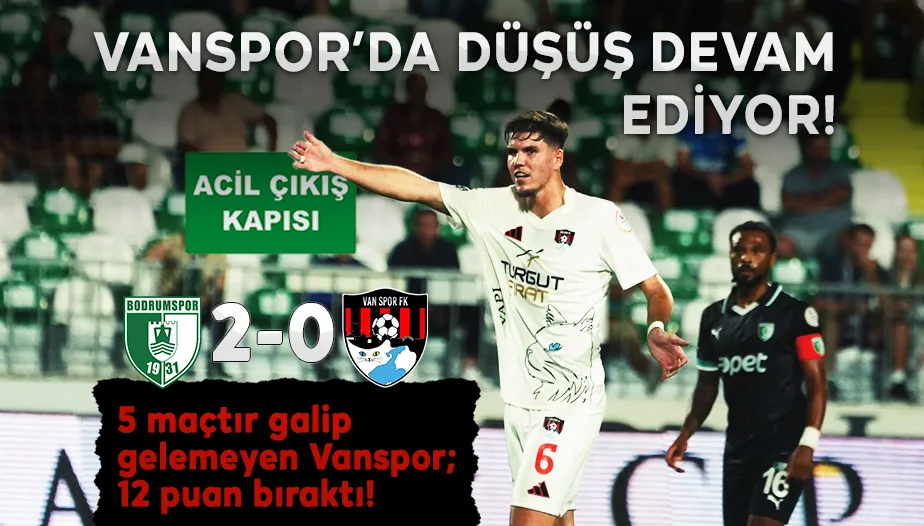 Vanspor'da işler iyi gitmiyor! Bodrumspor 2 - Vanspor 0 Maç Sonucu