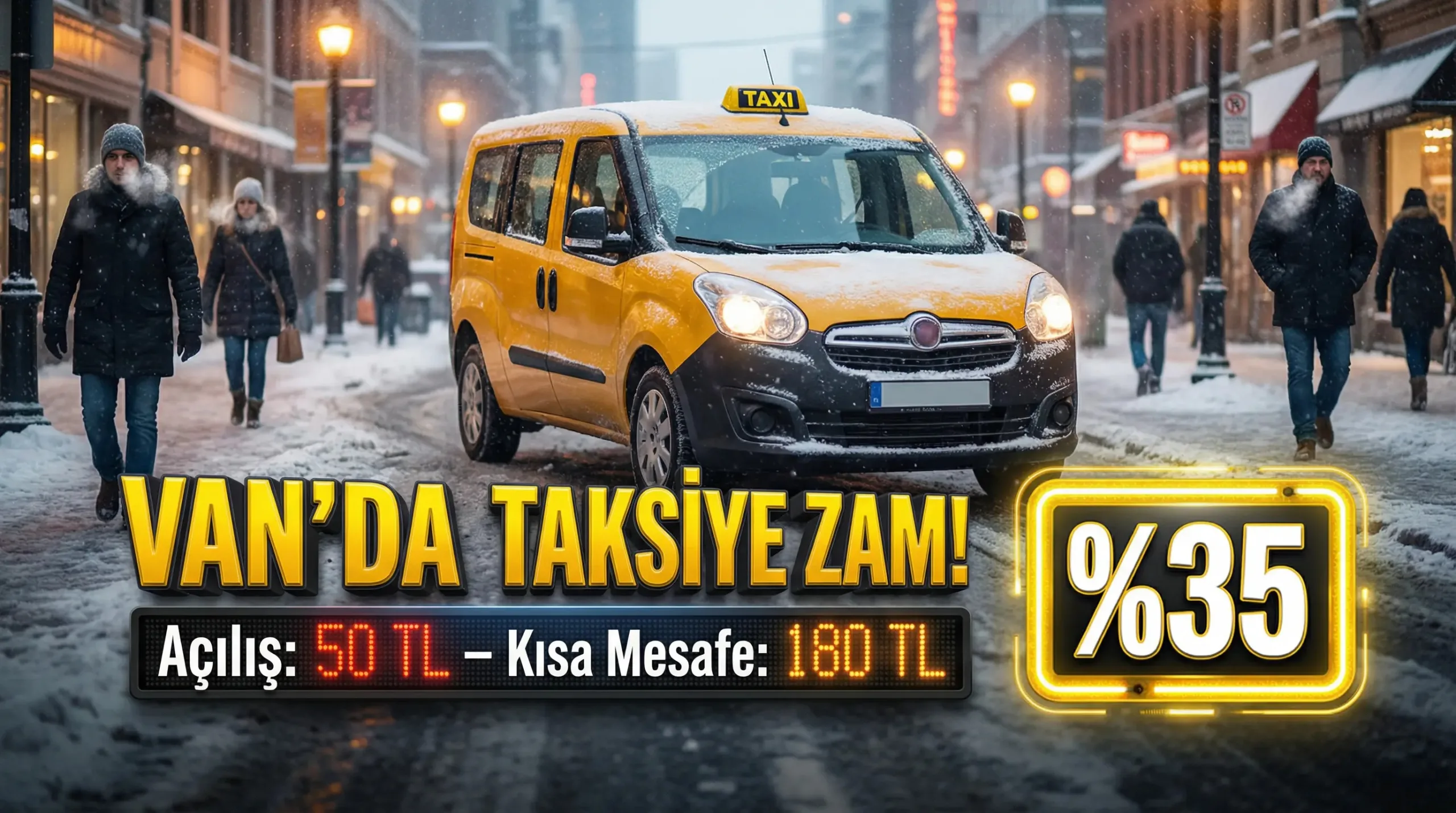 Van'da Taksi Ücretlerine de Yüzde 35 Zam Geldi!