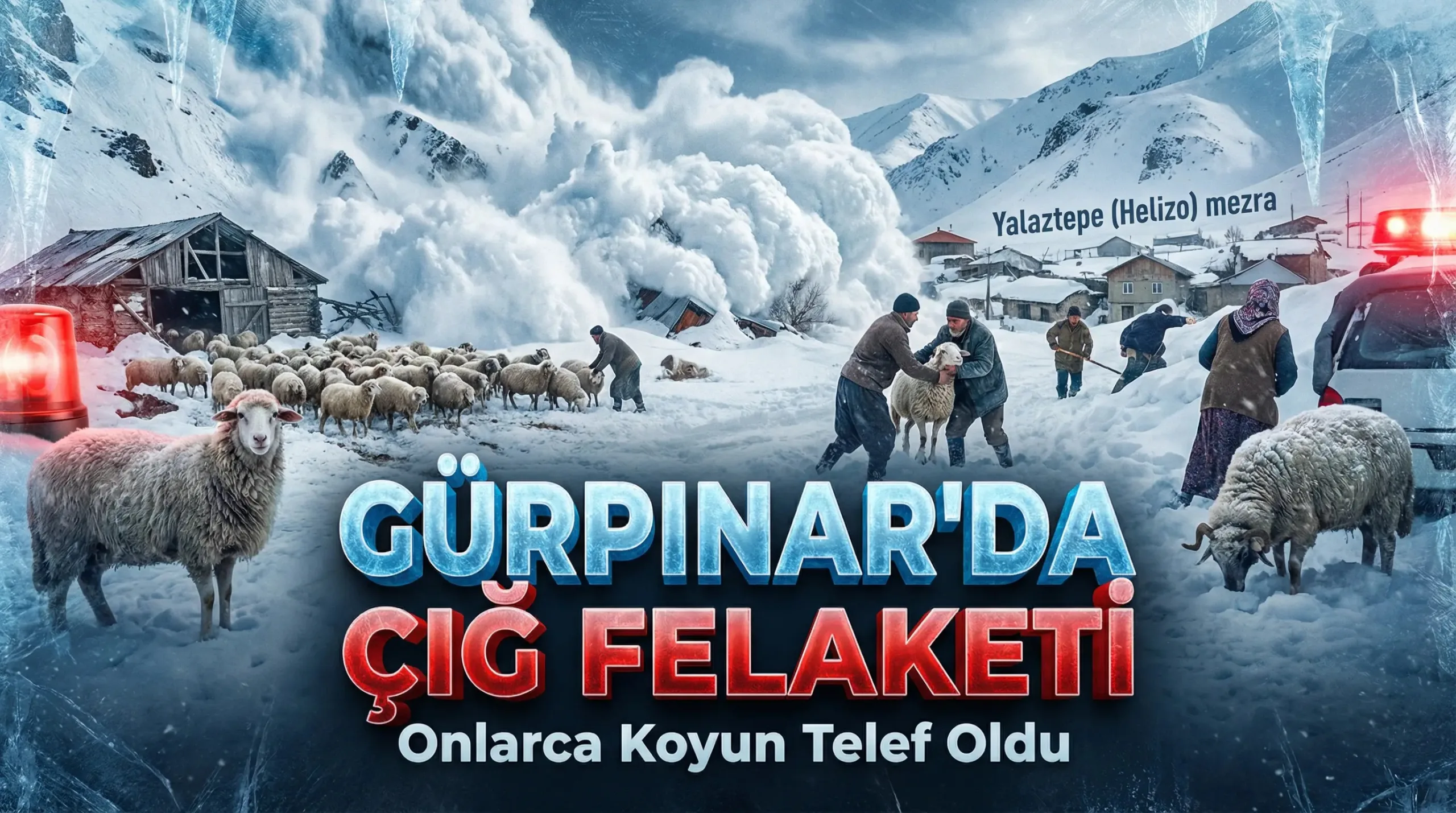 Gürpınar’da Çığ Felaketi: Onlarca Koyun Telef Oldu!