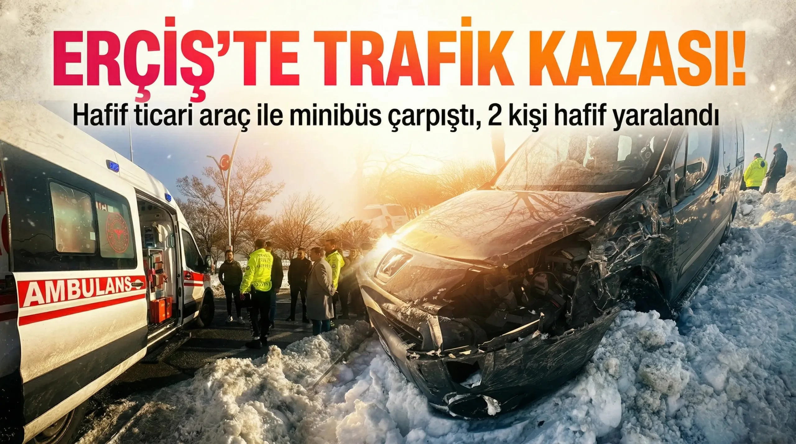 Erciş’te Kavşakta Kaza, 2 Yaralı