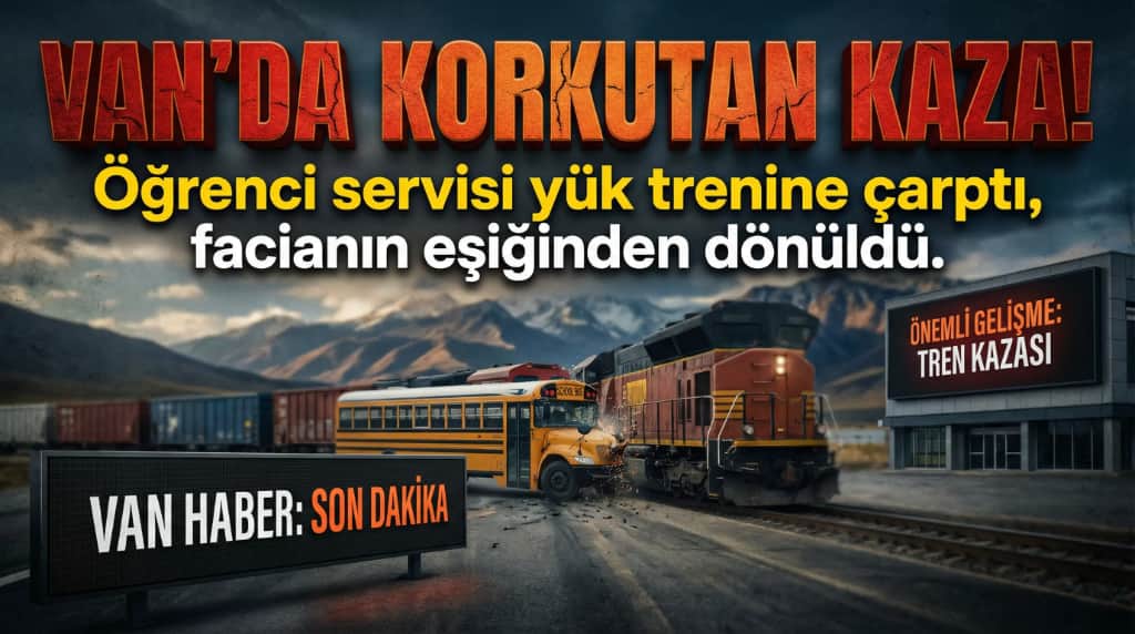 Van’da Korkutan Kaza! Öğrenci Servisi Yük Trenine Çarptı